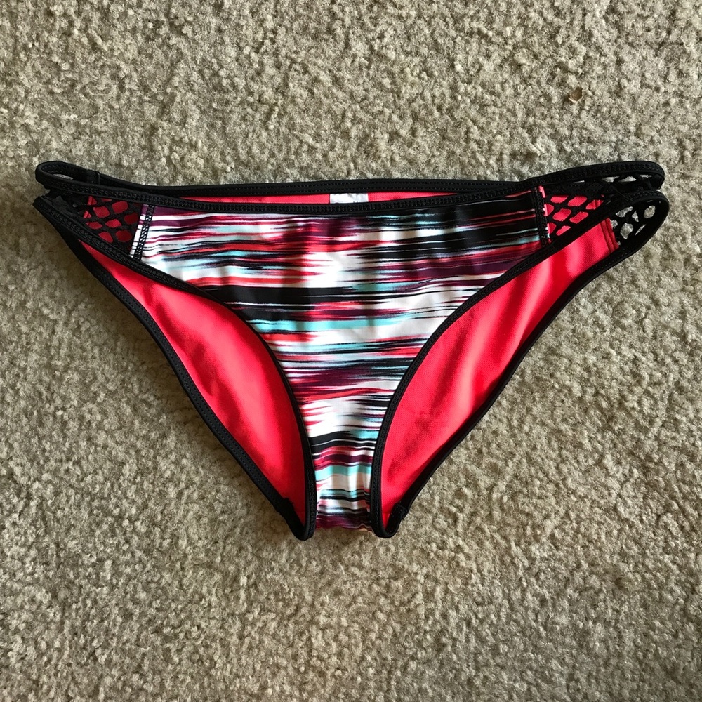 Zella bikini bottoms striped mesh sides small cute
